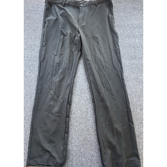 Greg Norman Pants Mens 40x32 Black Pleated Elastic Waist Pockets Straight Career - Picture 1 of 10
